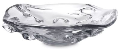 Casa Padrino Luxus Glasschale Ø 34 x H. 8 cm - Mundgeblasene Deko Glas Obstschale - G