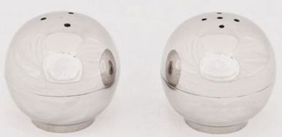 Casa Padrino Designer Salz & Pfefferstreuer Set Silber - Kugelförmige Messing Salz &