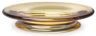 Casa Padrino Luxus Glasschale Gelb Ø 30 x H. 7 cm - Runde Obstschale - Deko Schale au