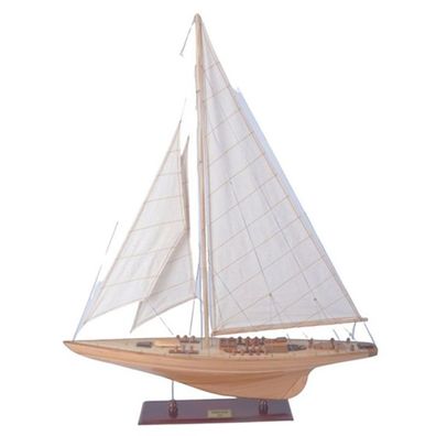 Casa Padrino Luxus Segelschiff Endeavour mit Massivholz Ständer Naturfarben / Weiß 81