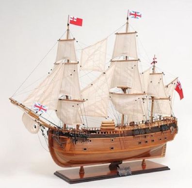 Casa Padrino Luxus Segelschiff HMS Endeavour mit Massivholz Ständer Braun 95 x 30 x H