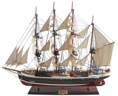 Casa Padrino Luxus Segelschiff Pamier mit Massivholz Ständer Schwarz / Weiß / Rot / B