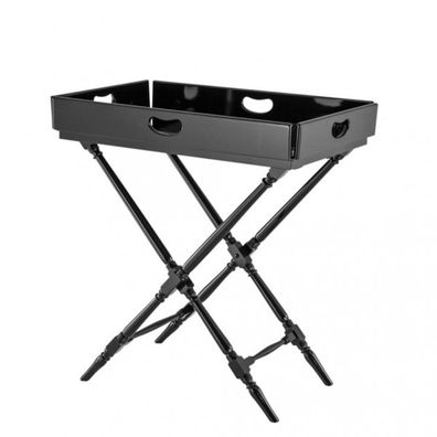 Casa Padrino Luxus Bar Tisch Schwarz mit abnehmbaren aufklappbaren Tablett Schwarz ho