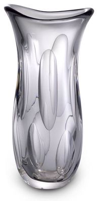 Casa Padrino Luxus Deko Glasvase Grau 19 x 14 x H. 39 cm - Elegante Blumenvase aus mu