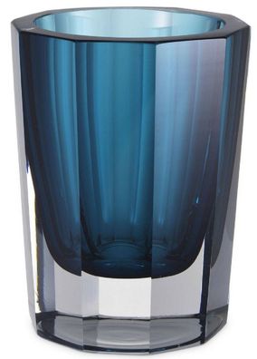 Casa Padrino Luxus Deko Glas Vase Blau Ø 11 x H. 15 cm - Elegante handgefertigte 8-ec