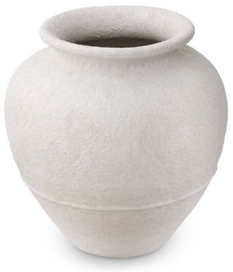 Casa Padrino Luxus Tonvase Matt Weiß Ø 45 x H. 54 cm - Handgefertigte Runde Deko Vase