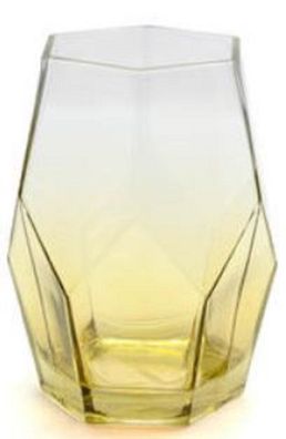 Casa Padrino Luxus Glas Vase / Blumenvase Gelb Ø 17,5 x H. 25,5 cm - Luxus Kollektion