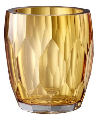 Casa Padrino Luxus Deko Glas Vase Gelb Ø 12 x H. 14 cm - Luxus Qualität