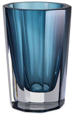 Casa Padrino Luxus Deko Glas Vase Blau Ø 12 x H. 18 cm - Elegante handgefertigte 8-ec