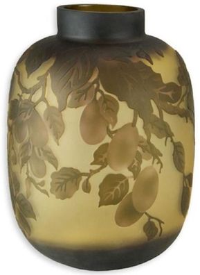 Casa Padrino Luxus Deko Glas Vase Birnenbaum Mehrfarbig Ø 20,2 x H. 27,2 cm - Runde C