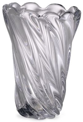 Casa Padrino Luxus Deko Glas Vase Ø 20,5 x H. 29 cm - Mundgeblasene Blumenvase - Luxu