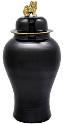 Casa Padrino Luxus Deko Vase Schwarz / Gold Ø 42 x H. 90 cm - Chinesische Porzellan V