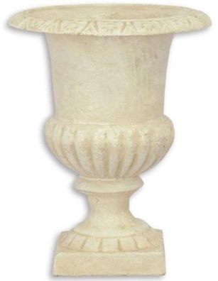Casa Padrino Barock Vase Creme Ø 17 x H. 21,8 cm - Kleine runde Gusseisen Blumenvase