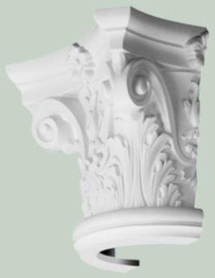 Casa Padrino Barock Zierelement Säulen Kopfteil Weiß 36 x 18 x H. 30 cm - Prunkvolle