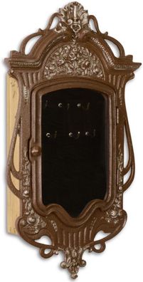 Casa Padrino Jugendstil Schlüsselkasten Antik Braun 26,4 x 7,8 x H. 46,5 cm - Deko Ac