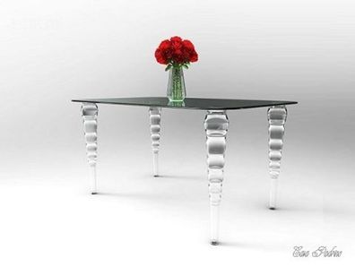 Casa Padrino Designer Tisch 140cm - Ghost Chair Table - Polycarbonat Möbel Acryl