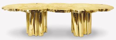 Casa Padrino Luxus Esstisch Gold 270 x 133 x H. 76 cm - Moderner massiver Metall Küch