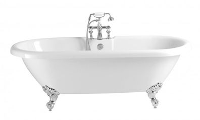 Casa Padrino Jugendstil Badewanne freistehend Weiß Modell He-Bab 1495mm - Freistehend