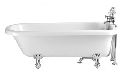 Casa Padrino Jugendstil Badewanne freistehend Weiß Modell He-Per 1660mm - Freistehend