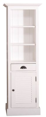 Casa Padrino Landhausstil Badezimmerschrank mit Tür und Schublade Weiß 54 x 41 x H. 1