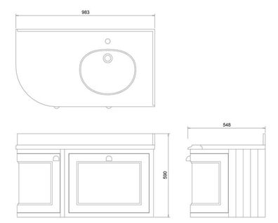 Casa Padrino Hänge-Waschschrank / Waschtisch mit Granitplatte Schublade und Tür 98 x