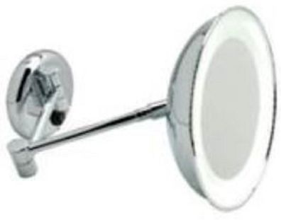 Casa Padrino Luxus LED Kosmetik Spiegel Silber Ø 22 x 40 cm - Verstellbarer Kosmetik