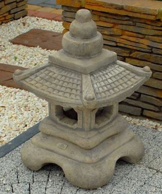 Casa Padrino Gartenleuchte im Asiatischen Stil Grau 50 x 50 x H. 60 cm - Wetterbestän