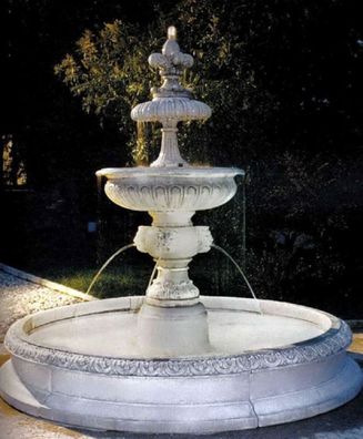 Casa Padrino Barock Springbrunnen Weiß Ø 240 x H. 220 cm - Prunkvoller Barock Brunnen