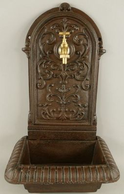 Casa Padrino Jugendstil Wandbrunnen Rustikal Braun 36 x 24 x H. 65 cm - Nostalgischer