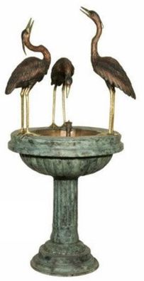 Casa Padrino Luxus Jugendstil Bronze Springbrunnen Kraniche Mehrfarbig 79 x 74 x H. 1