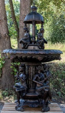 Casa Padrino Luxus Jugendstil Bronze Springbrunnen Ø 130 x H. 226 cm - Prunkvoller Ga