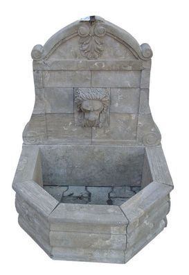 Casa Padrino Antik Stil Stein Garten Brunnen H101.5 cm Löwenkopf - Steinbrunnen Baroc