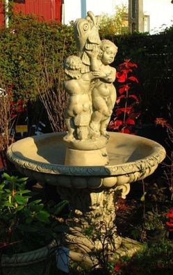 Casa Padrino Jugendstil Springbrunnen Grau Ø 114 x H. 172 cm - Prunkvoller Gartenbrun