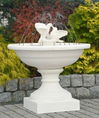 Casa Padrino Jugendstil Springbrunnen Tauben Weiß Ø 102 x H. 110 cm - Prunkvoller Gar