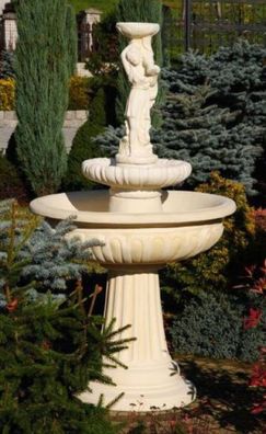 Casa Padrino Jugendstil Springbrunnen Dame Sandfarben Ø 94 x H. 164 cm - Prunkvoller