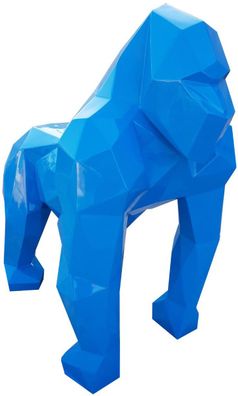 Casa Padrino Designer Deko Skulptur Gorilla Affe Blau 118 x 78 x H. 128 cm - Deko Tie