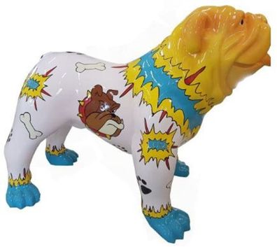 Casa Padrino Designer Dekofigur Hund Bulldogge Bunt 90 x H. 74 cm - Wetterbeständige