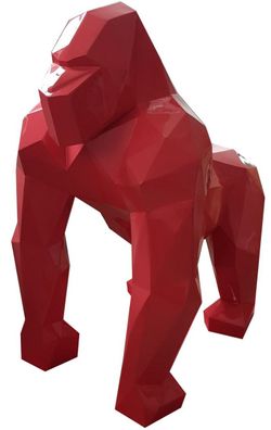 Casa Padrino Designer Deko Skulptur Gorilla Affe Rot 118 x 78 x H. 128 cm - Deko Tier