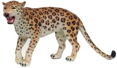 Casa Padrino Dekofigur Leopard Orange / Creme / Schwarz 155 x H. 75 cm - Lebensgroße