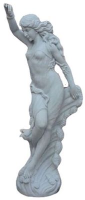 Casa Padrino Luxus Jugendstil Marmor Deko Skulptur Dame Weiß - Garten Deko Figur - Te