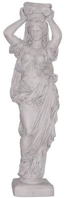Casa Padrino Luxus Jugendstil Deko Skulptur Dame Grau 46 x 30 x H. 146 cm - Prunkvoll