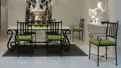 Casa Padrino Luxus Jugendstil Gartenstuhl Set mit Armlehnen und Sitzkissen Schwarz /
