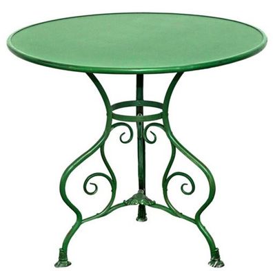 Casa Padrino Gartentisch Grün Durchmesser 80 x H. 70 cm - Schmiedeeisen Tisch