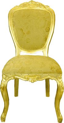 Pompöös by Casa Padrino Luxus Barock Esszimmerstuhl Gold Bouquet Muster / Gold - Pomp