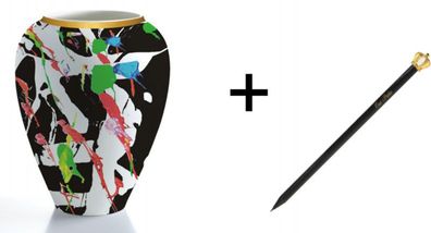 Harald Glööckler Porzellan Vase Art + Luxus Bleistift von Casa Padrino - Barock Dekor