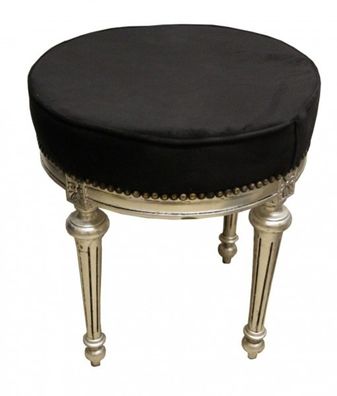 Casa Padrino Barock Sitzhocker / Rundhocker Schwarz / Gold