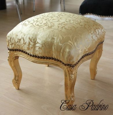 Casa Padrino Barock Fußhocker Gold Muster / Gold - Antik Stil Möbel - Hocker