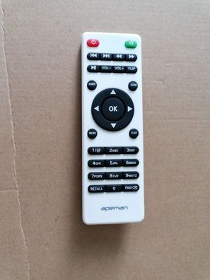 Original Apeman Fernbedienung Remote Control Weiß TO-081 JYL-333