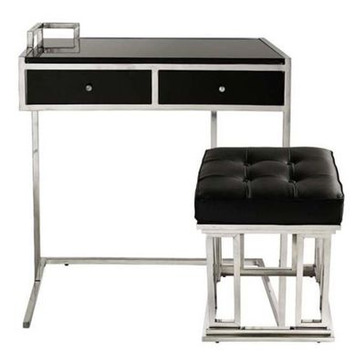 Casa Padrino Luxus Schreibtisch mit Hocker - Luxus Edition