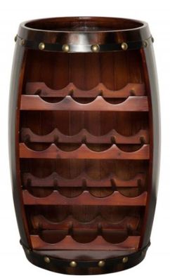 Casa Padrino Bar Weinschrank Bartisch aus Tanne Massivholz für 14 Flaschen - Holzfaß